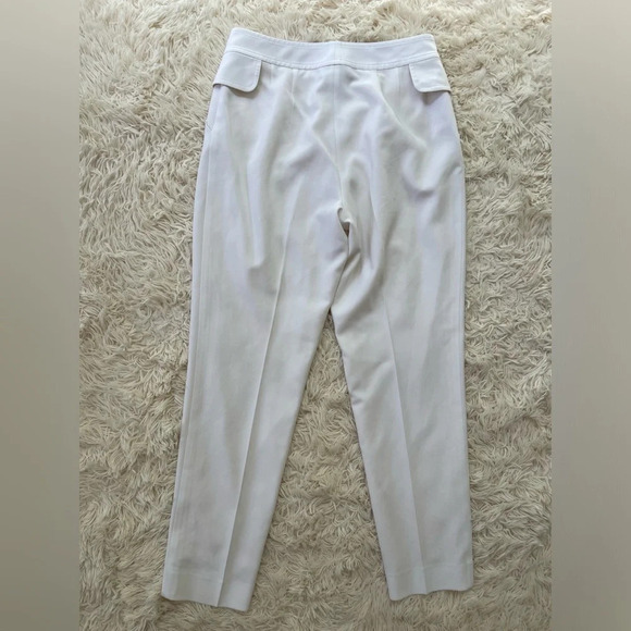 ST JOHN White gold tone Hardware mid rise Pants trousers with pockets size 6 - Picture 5 of 7
